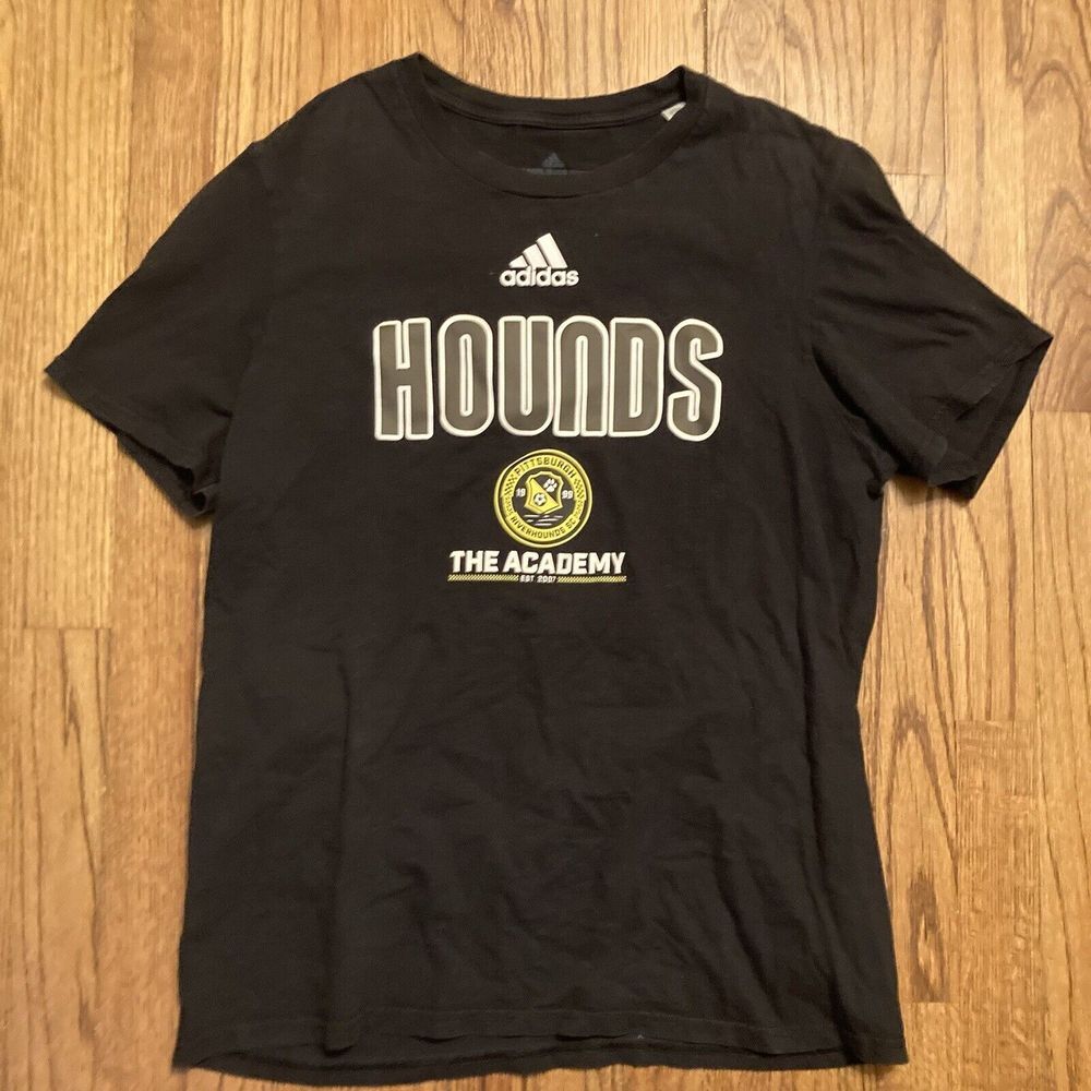 Pittsburgh Riverhounds Men's Medium T-Shirt (Short Fit)‎ Black Adidas Soccer